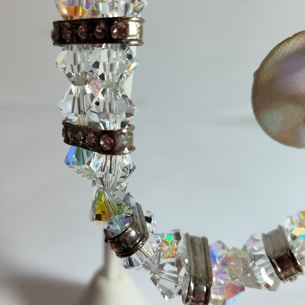 Vintage Genuine Crystal and Silver Tone Women's Bracelet